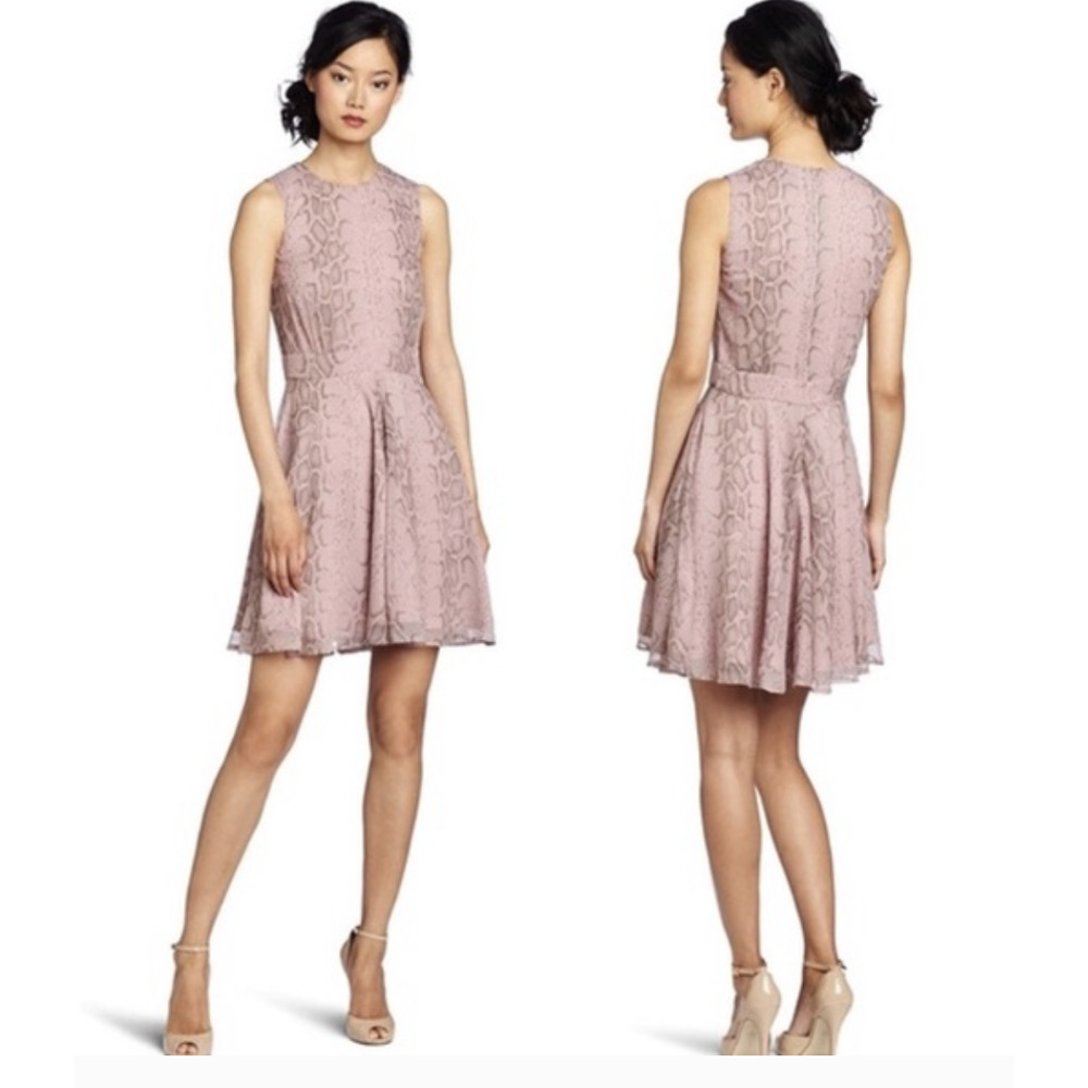 French Connection snake skin pink dress size 4